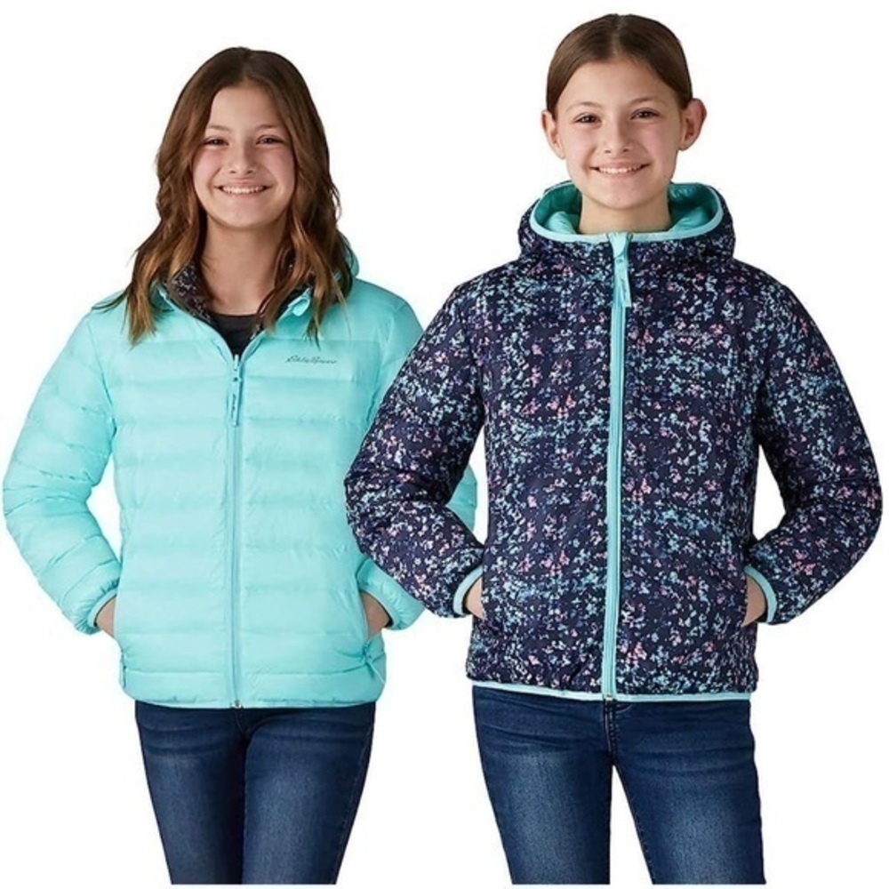 Eddie Bauer reversible lightweight puffer jacket size girls L